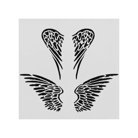 Artikel ST-418 Melek Kanatları Stencil Tasarımı 30x30 cm Kanvas Tablo