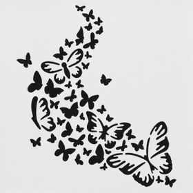 Artikel ST-419 Kelebekler Göçü Stencil Tasarımı 30x30 cm Kanvas Tablo