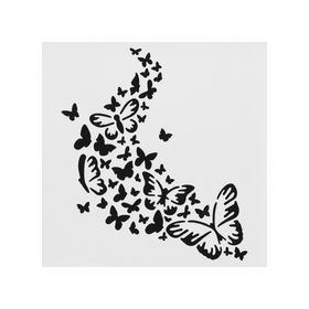 Artikel ST-419 Kelebekler Göçü Stencil Tasarımı 30x30 cm Kanvas Tablo