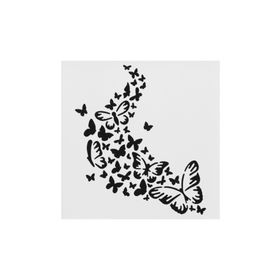Artikel ST-419 Kelebekler Göçü Stencil Tasarımı 30x30 cm Kanvas Tablo