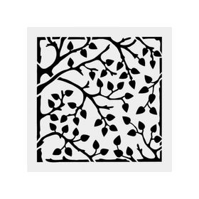 Artikel ST-422 Ağaç Deseni Stencil Tasarımı 30x30 cm Kanvas Tablo