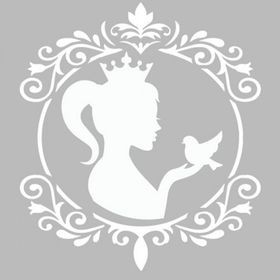Artikel ST-428 Prenses ve Kuş Stencil Tasarımı 30x30 cm Kanvas Tablo
