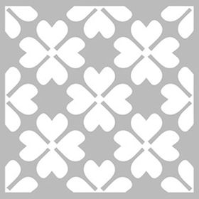 Artikel ST-438 Yonca Deseni Stencil Tasarımı 30x30 cm Kanvas Tablo