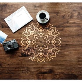 Artikel ST-469 Basit Mandala 5 Stencil Tasarımı 30x30 cm Kanvas Tablo