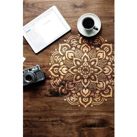 Artikel ST-469 Basit Mandala 5 Stencil Tasarımı 30x30 cm Kanvas Tablo