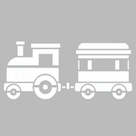Artikel ST-473 Tren ve Lokomotif Stencil Tasarımı 30x30 cm Kanvas Tablo