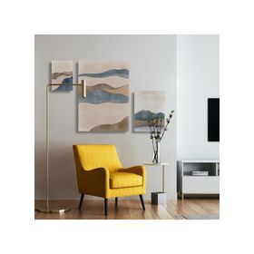 Artikel ST-486 Soyut Kanat Stencil Tasarımı 30x30 cm Kanvas Tablo