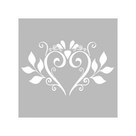 Artikel ST-503 Damask Kalp Desen Stencil Tasarımı 30x30 cm Kanvas Tablo