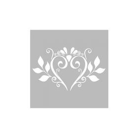 Artikel ST-503 Damask Kalp Desen Stencil Tasarımı 30x30 cm Kanvas Tablo