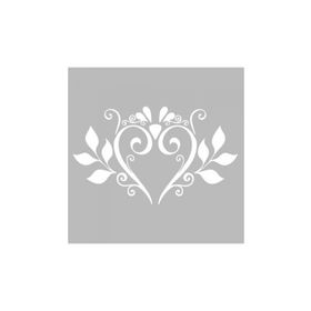 Artikel ST-503 Damask Kalp Desen Stencil Tasarımı 30x30 cm Kanvas Tablo