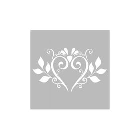 Artikel ST-503 Damask Kalp Desen Stencil Tasarımı 30x30 cm Kanvas Tablo