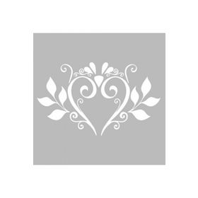 Artikel ST-503 Damask Kalp Desen Stencil Tasarımı 30x30 cm Kanvas Tablo