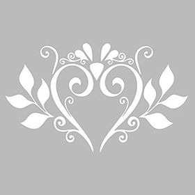Artikel ST-503 Damask Kalp Desen Stencil Tasarımı 30x30 cm Kanvas Tablo