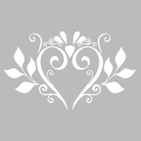 Artikel ST-503 Damask Kalp Desen Stencil Tasarımı 30x30 cm Kanvas Tablo