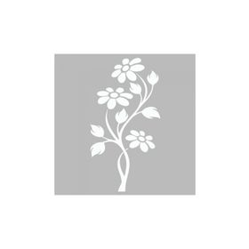 Artikel ST-505 Çiçekli Sarmaşık Stencil Tasarımı 30x30 cm Kanvas Tablo