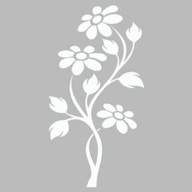 Artikel ST-505 Çiçekli Sarmaşık Stencil Tasarımı 30x30 cm Kanvas Tablo