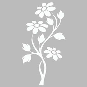 Artikel ST-505 Çiçekli Sarmaşık Stencil Tasarımı 30x30 cm Kanvas Tablo