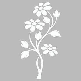 Artikel ST-505 Çiçekli Sarmaşık Stencil Tasarımı 30x30 cm Kanvas Tablo