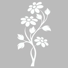 Artikel ST-505 Çiçekli Sarmaşık Stencil Tasarımı 30x30 cm Kanvas Tablo