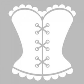 Artikel ST-523 Korse Stencil Tasarımı 30x30 cm Kanvas Tablo