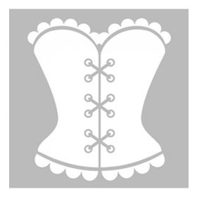 Artikel ST-523 Korse Stencil Tasarımı 30x30 cm Kanvas Tablo