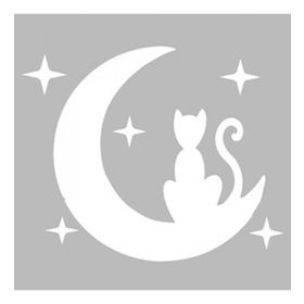 Artikel ST-531 Ayda Kedi Stencil Tasarımı 30x30 cm Kanvas Tablo