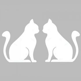 Artikel ST-534 Oturan Kedi 2 Stencil Tasarımı 30x30 cm Kanvas Tablo