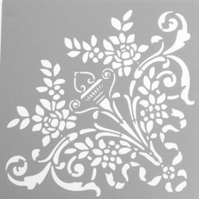 Artikel ST-548 Karo Köşe 2 Stencil Tasarımı 30x30 cm Kanvas Tablo