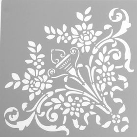 Artikel ST-548 Karo Köşe 2 Stencil Tasarımı 30x30 cm Kanvas Tablo