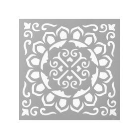 Artikel ST-558 Mandala Karo Stencil Tasarımı 30x30 cm Kanvas Tablo