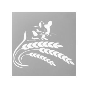 Artikel ST-561 Fare ve Buğday Stencil Tasarımı 30x30 cm Kanvas Tablo