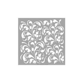 Artikel ST-567 Floral Karo Stencil Tasarımı 30x30 cm Kanvas Tablo