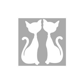 Artikel ST-569 İkili Kedi Stencil Tasarımı 30x30 cm Kanvas Tablo
