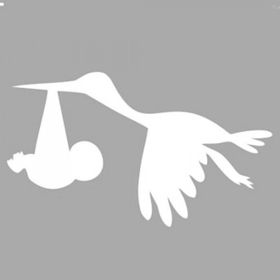 Artikel ST-579 Bebek ve Leylek Stencil Tasarımı 30x30 cm Kanvas Tablo