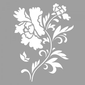 Artikel ST-585 Şakayık Stencil Tasarımı 30x30 cm Kanvas Tablo