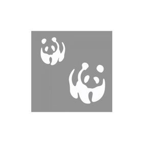 Artikel ST-590 İkili Panda Stencil Tasarımı 30x30 cm Kanvas Tablo
