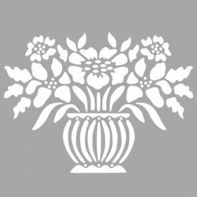 Artikel ST-600 Vazoda Papatya Stencil Tasarımı 30x30 cm Kanvas Tablo