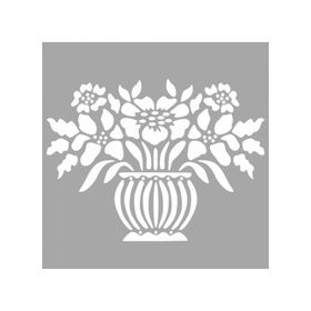 Artikel ST-600 Vazoda Papatya Stencil Tasarımı 30x30 cm Kanvas Tablo