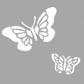 Artikel ST-603 İkili Kelebek Stencil Tasarımı 30x30 cm Kanvas Tablo