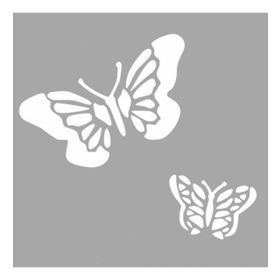 Artikel ST-603 İkili Kelebek Stencil Tasarımı 30x30 cm Kanvas Tablo