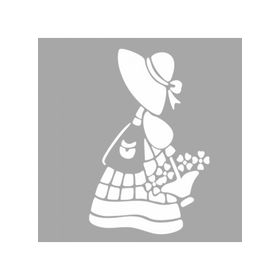 Artikel ST-607 Çiçekli Kadın Stencil Tasarımı 30x30 cm Kanvas Tablo