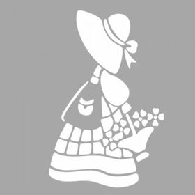 Artikel ST-607 Çiçekli Kadın Stencil Tasarımı 30x30 cm Kanvas Tablo
