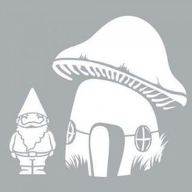 Artikel ST-612 Gnome Stencil Tasarımı 30x30 cm Kanvas Tablo