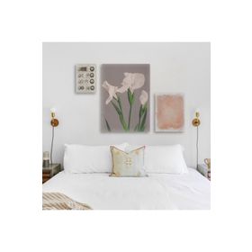 Artikel ST-615 Kafatası ve Çiçekler Stencil Tasarımı 30x30 cm Kanvas Tablo