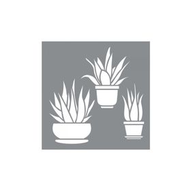 Artikel ST-616 Aloe Vera Stencil Tasarımı 30x30 cm Kanvas Tablo
