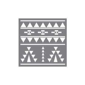 Artikel ST-618 Meksika Kilimi Stencil Tasarımı 30x30 cm Kanvas Tablo