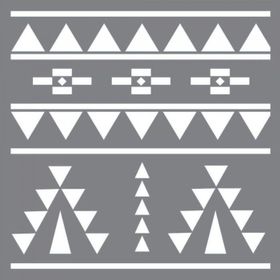 Artikel ST-618 Meksika Kilimi Stencil Tasarımı 30x30 cm Kanvas Tablo