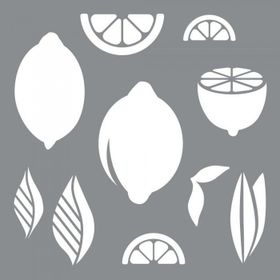 Artikel ST-619 Limonlar Stencil Tasarımı 30x30 cm Kanvas Tablo