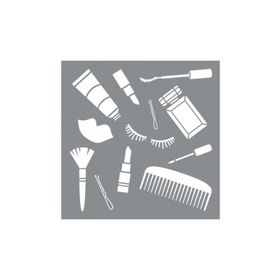 Artikel ST-620 Güzellik Malzemeleri Stencil Tasarımı 30x30 cm Kanvas Tablo