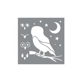 Artikel ST-621 Baykuş Mimikleri Stencil Tasarımı 30x30 cm Kanvas Tablo